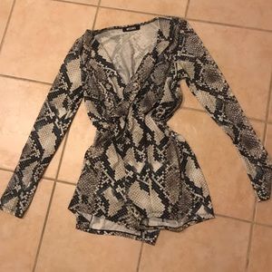 Missguided Snake print romper